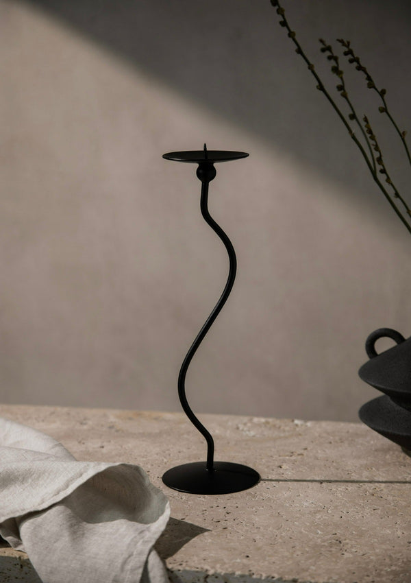 Waved Candle Holder Mono | Hire