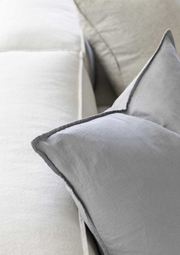 100% Linen Throw Cushion | Cool Grey