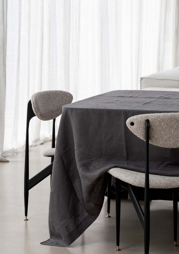 Graphite Grey Linen Tablecloth | Hire