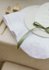 100% Ruffle Linen Table Napkins | White (Set of Four)