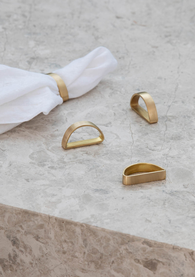 Arched Brass Napkin Rings (Set of Four)
