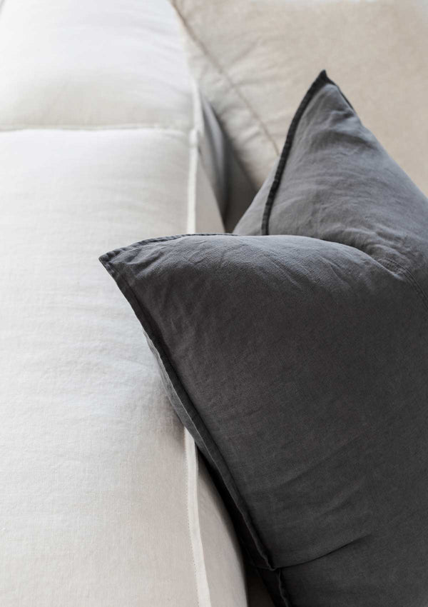 100% Linen Throw Cushions | Graphite Grey