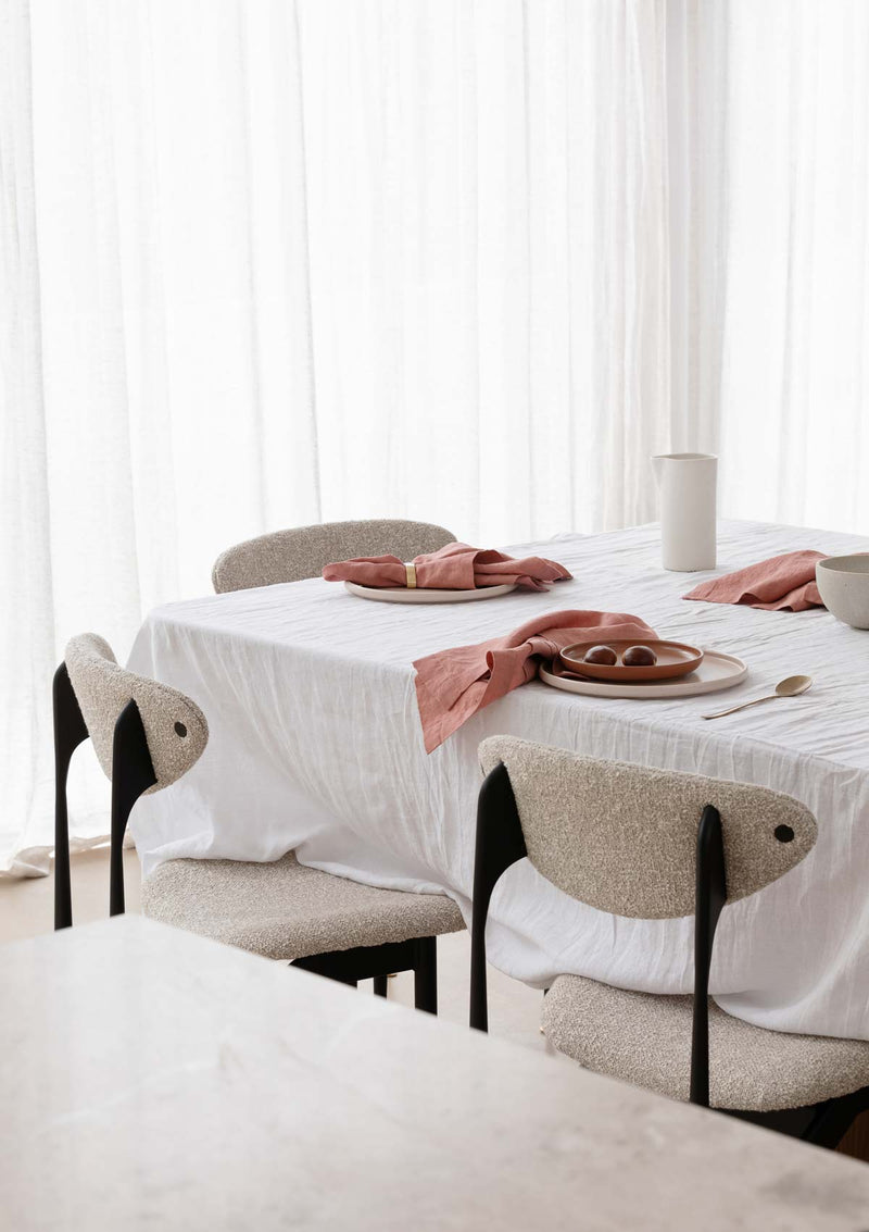 100% Linen Tablecloth | White