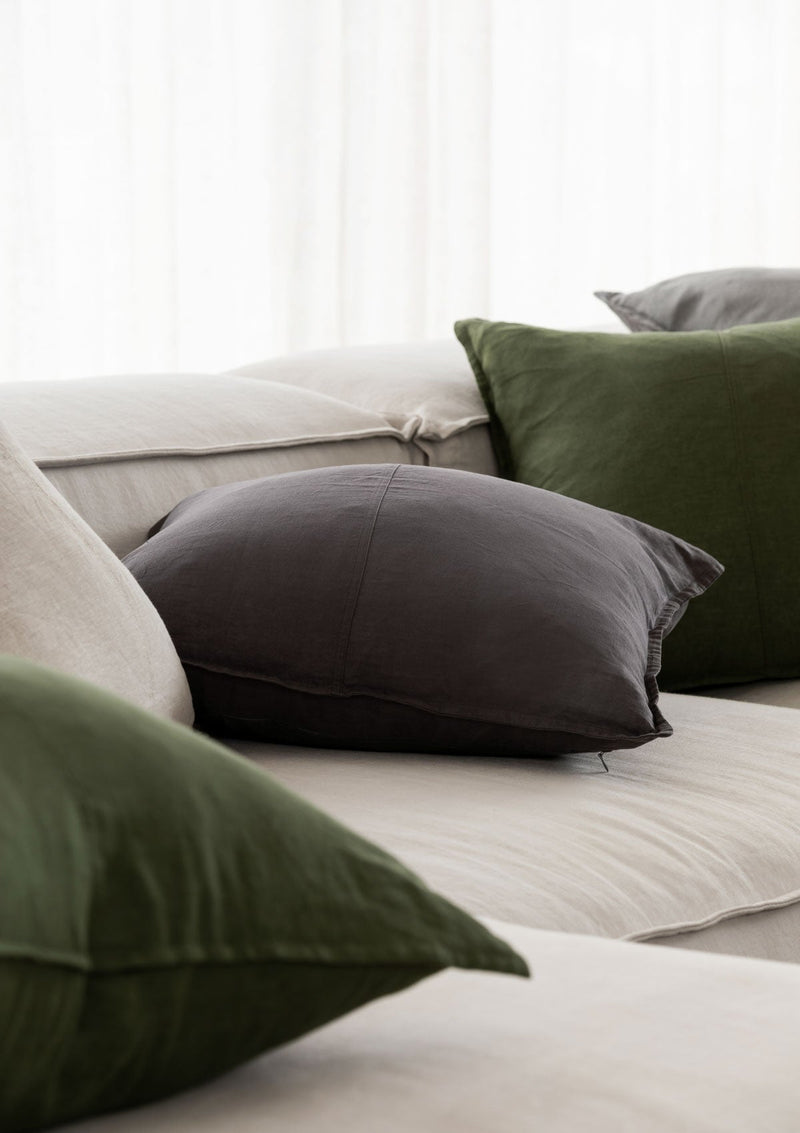 100% Linen Throw Cushions | White