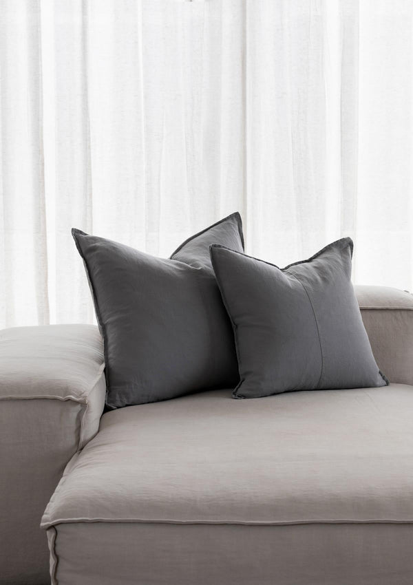 100% Linen Throw Cushions | Cool Grey