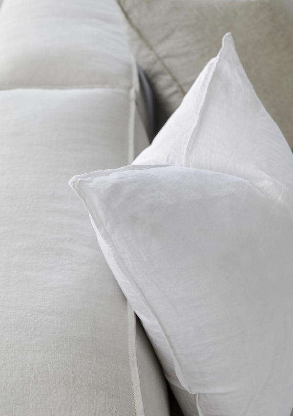 100% Linen Throw Cushions | White